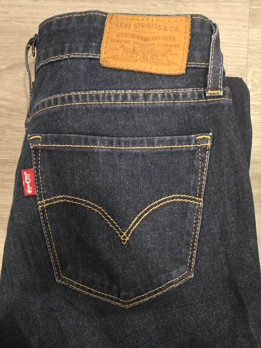 Levi's Dark Indigo Jeans with Yellow Stitching